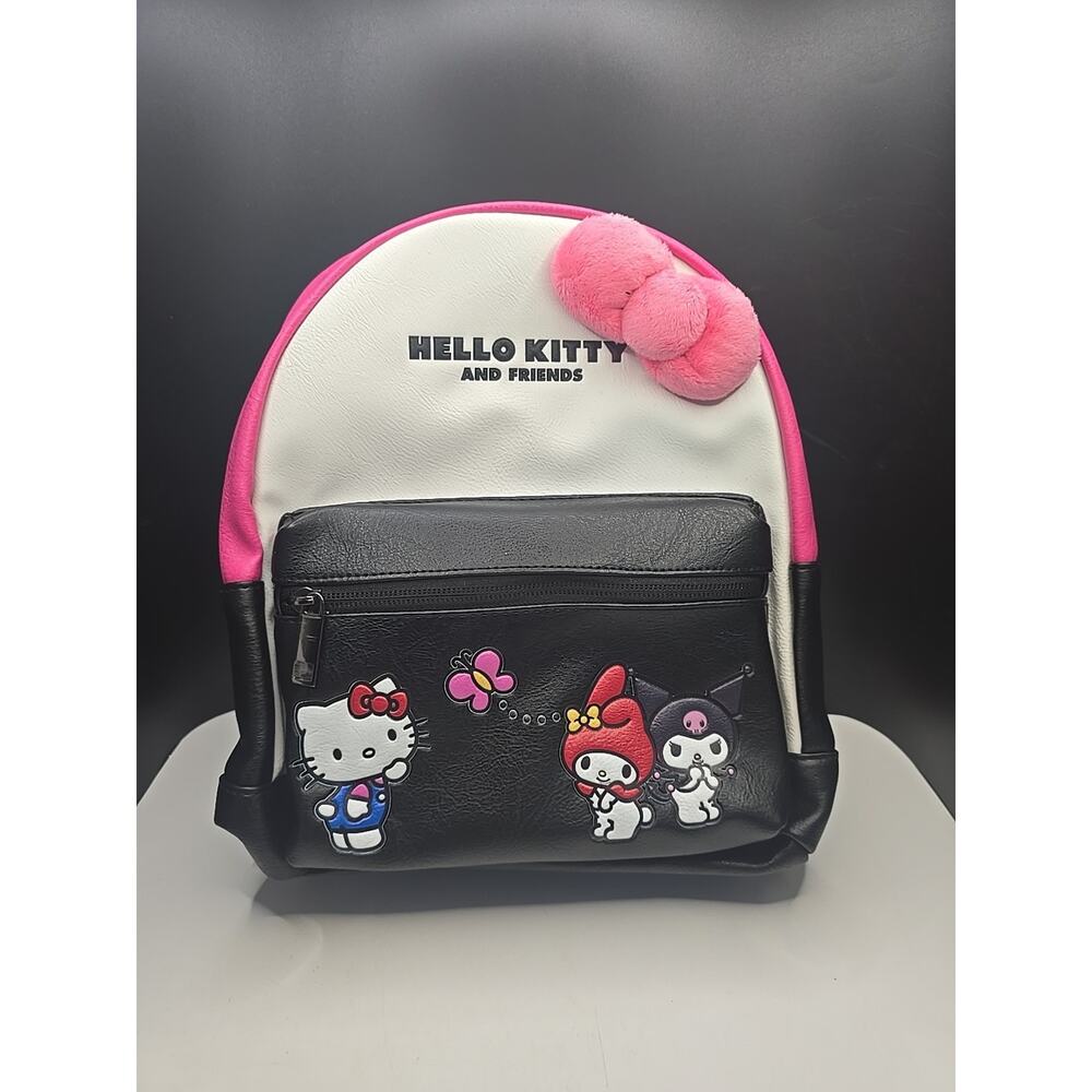 Hello Kitty Sanrio Faux-Leather Backpack - Pink/Black, NEW WITH TAGS